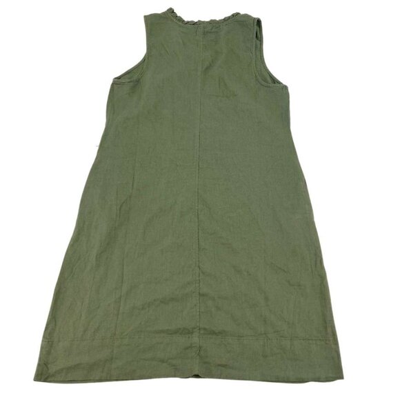 Briggs New York | Women's Sleeveless V-Neck Linen Blend Dress | Green | Large - Picture 2 of 3